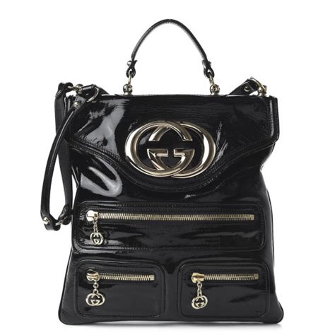 gucci patent messenger bag